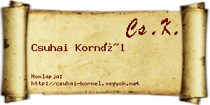 Csuhai Kornél névjegykártya