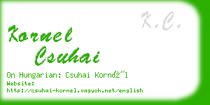 kornel csuhai business card